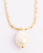 Collar perla dorado