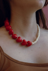 Collar Corazones Rojos