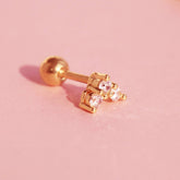 Piercing 3 Diamantes dorado