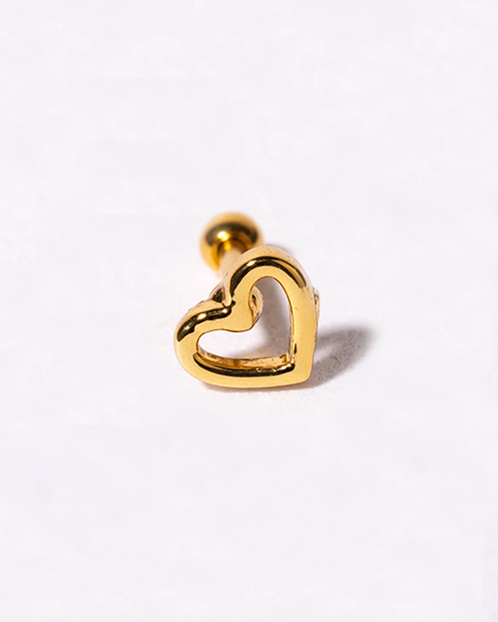 Broquel corazón liso dorado