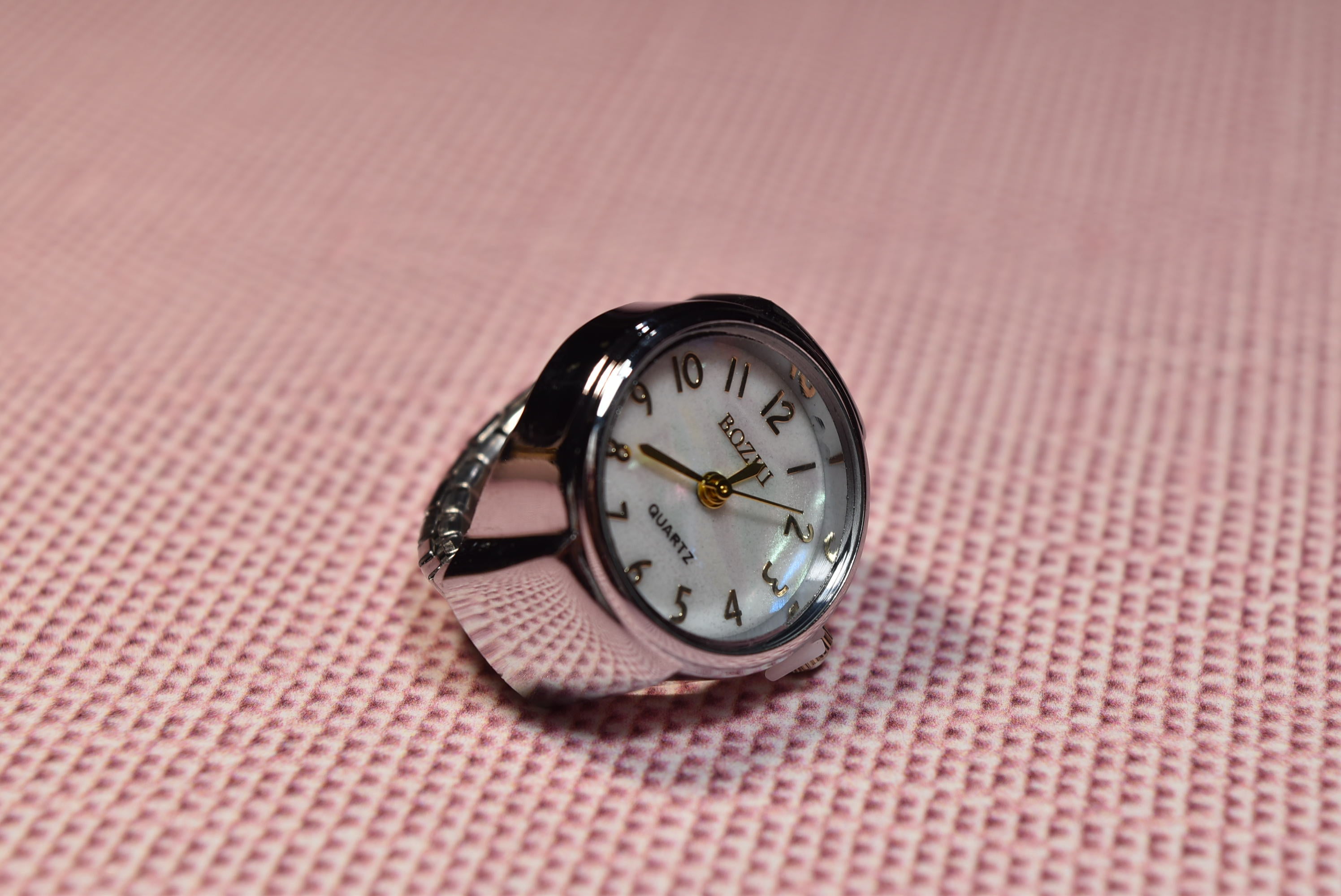 Anillo Reloj plateado