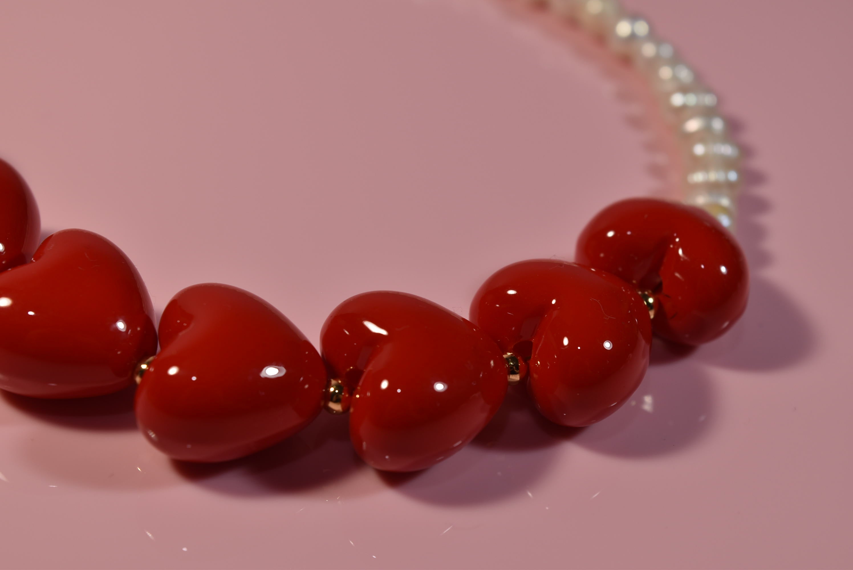 Collar Corazones Rojos