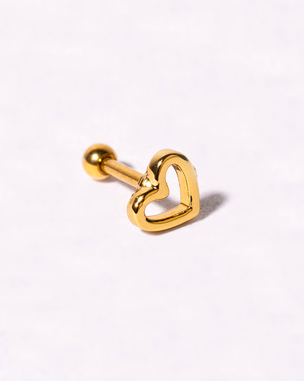 Broquel corazón liso dorado