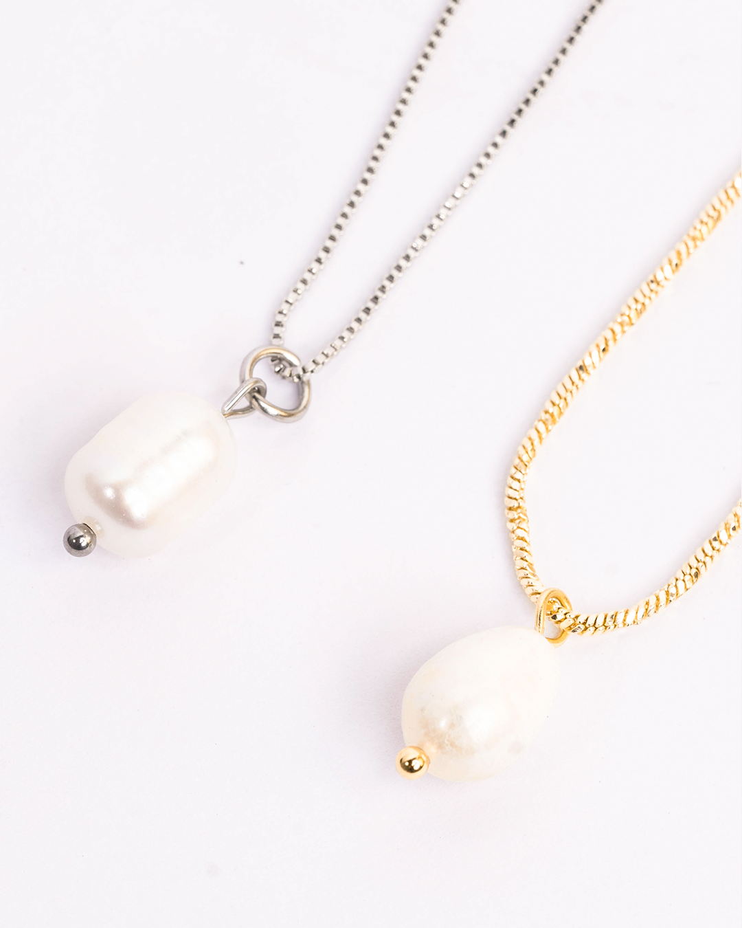 Collar perla plata