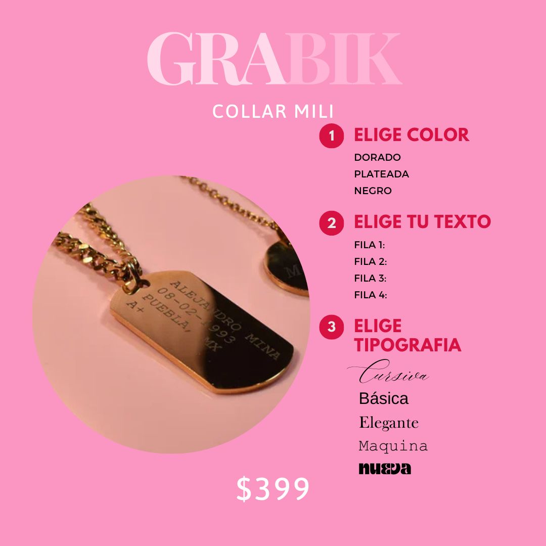 Collar Mili GRABIK Personalizado