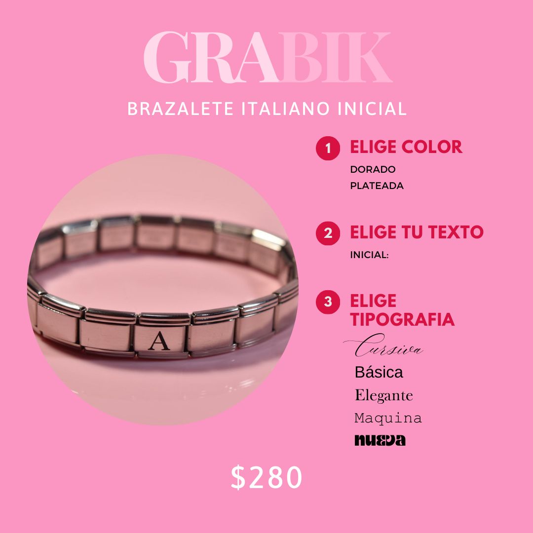 Brazalete Italiano Inicial GRABIK Personalizado